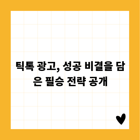 틱톡 광고, 성공 비결을 담은 필승 전략 공개