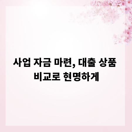 사업 자금 마련, 대출 상품 비교로 현명하게