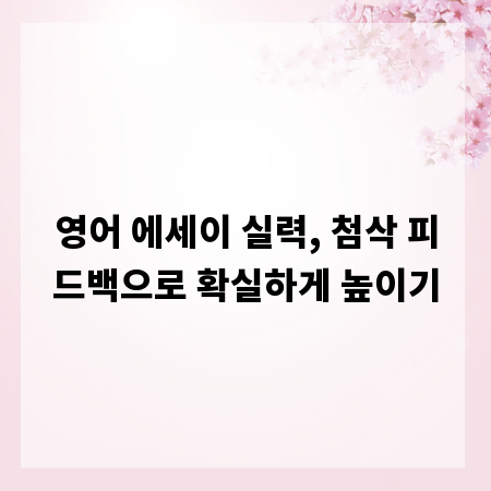 영어 에세이 실력, 첨삭 피드백으로 확실하게 높이기