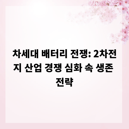 차세대 배터리 전쟁: 2차전지 산업 경쟁 심화 속 생존 전략