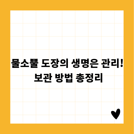 물소뿔 도장의 생명은 관리! 보관 방법 총정리