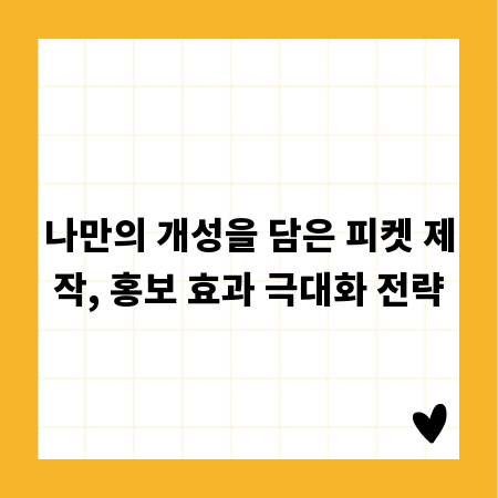 나만의 개성을 담은 피켓 제작, 홍보 효과 극대화 전략