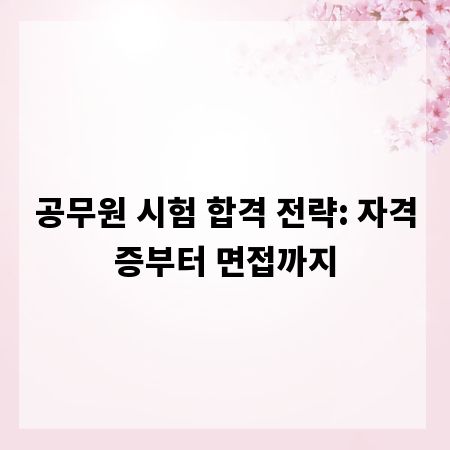 공무원 시험 합격 전략: 자격증부터 면접까지