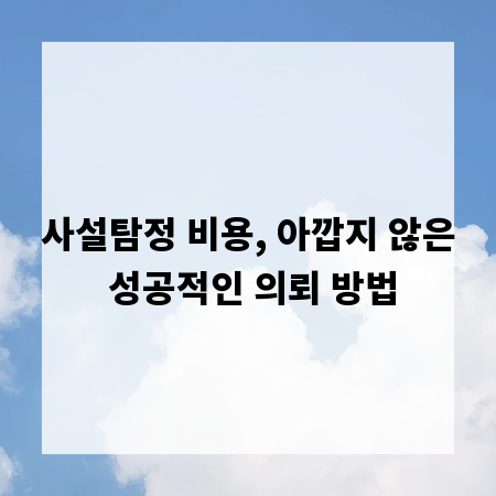 사설탐정 비용, 아깝지 않은 성공적인 의뢰 방법