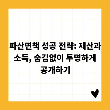 파산면책 성공 전략: 재산과 소득, 숨김없이 투명하게 공개하기