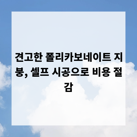 견고한 폴리카보네이트 지붕, 셀프 시공으로 비용 절감