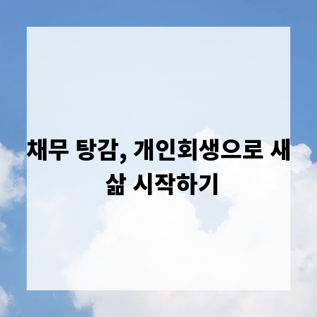 채무 탕감, 개인회생으로 새 삶 시작하기