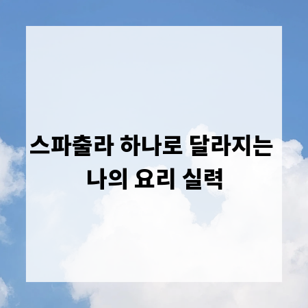 스파출라 하나로 달라지는 나의 요리 실력