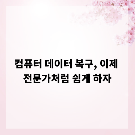 컴퓨터 데이터 복구, 이제 전문가처럼 쉽게 하자