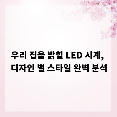 우리 집을 밝힐 LED 시계, 디자인 별 스타일 완벽 분석