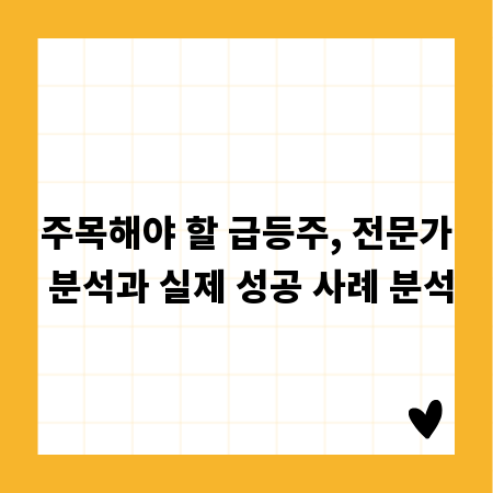 주목해야 할 급등주, 전문가 분석과 실제 성공 사례 분석