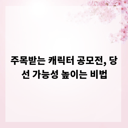 주목받는 캐릭터 공모전, 당선 가능성 높이는 비법