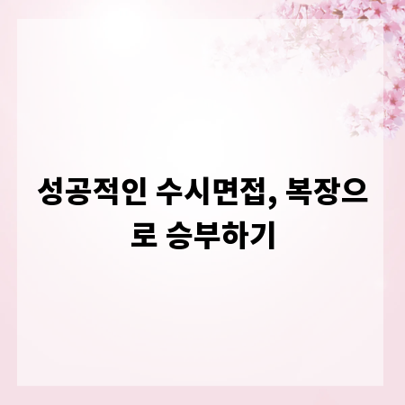 성공적인 수시면접, 복장으로 승부하기