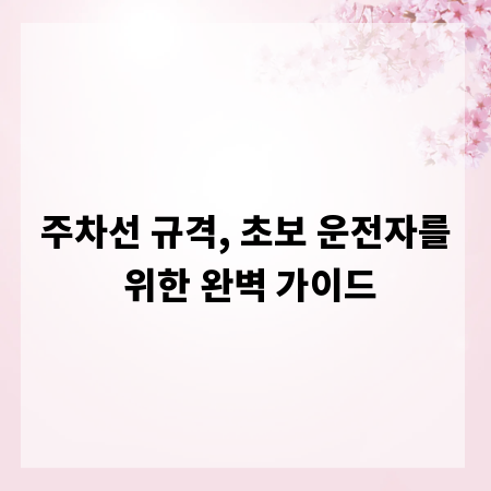주차선 규격, 초보 운전자를 위한 완벽 가이드