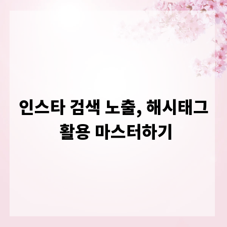 인스타 검색 노출, 해시태그 활용 마스터하기