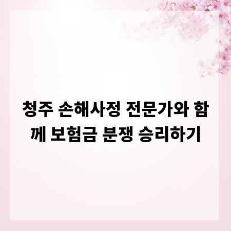 청주 손해사정 전문가와 함께 보험금 분쟁 승리하기