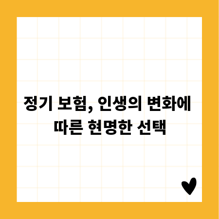 정기 보험, 인생의 변화에 따른 현명한 선택