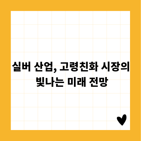실버 산업, 고령친화 시장의 빛나는 미래 전망
