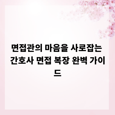 면접관의 마음을 사로잡는 간호사 면접 복장 완벽 가이드