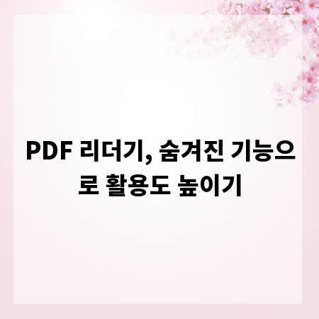 PDF 리더기, 숨겨진 기능으로 활용도 높이기