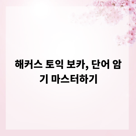 해커스 토익 보카, 단어 암기 마스터하기