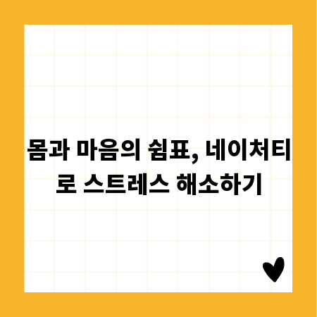 몸과 마음의 쉼표, 네이처티로 스트레스 해소하기