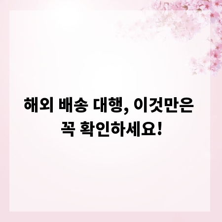 해외 배송 대행, 이것만은 꼭 확인하세요!