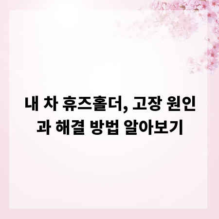 내 차 휴즈홀더, 고장 원인과 해결 방법 알아보기