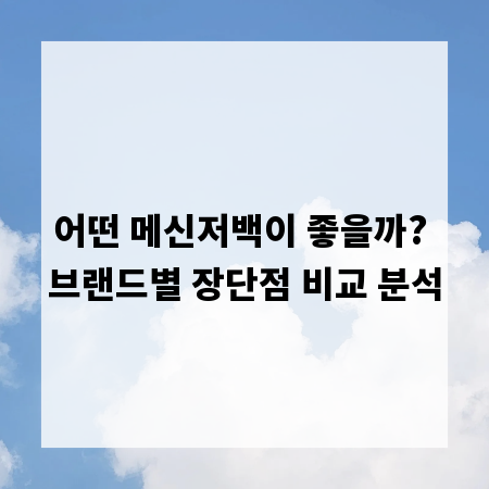 어떤 메신저백이 좋을까? 브랜드별 장단점 비교 분석