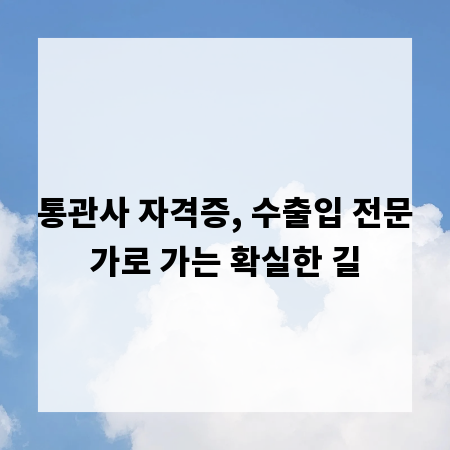 통관사 자격증, 수출입 전문가로 가는 확실한 길