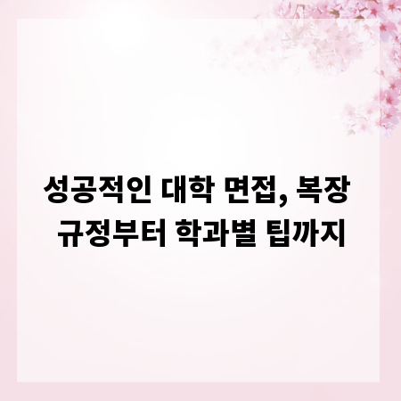 성공적인 대학 면접, 복장 규정부터 학과별 팁까지