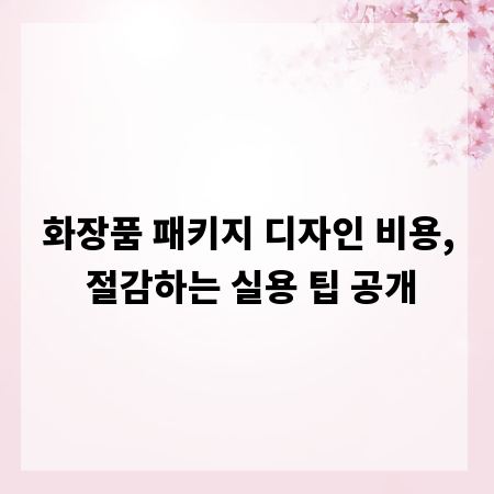 화장품 패키지 디자인 비용, 절감하는 실용 팁 공개