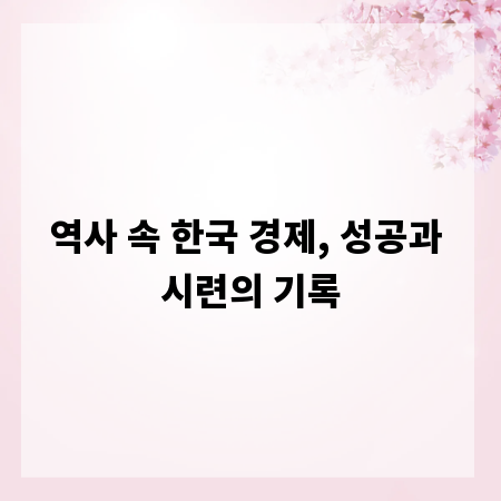 역사 속 한국 경제, 성공과 시련의 기록