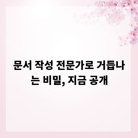 문서 작성 전문가로 거듭나는 비밀, 지금 공개