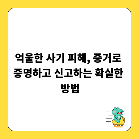 억울한 사기 피해, 증거로 증명하고 신고하는 확실한 방법