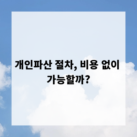 개인파산 절차, 비용 없이 가능할까?