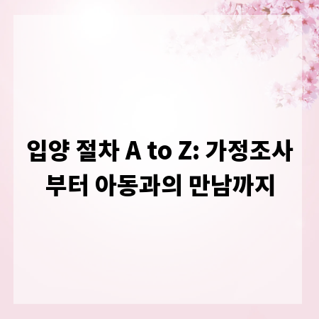 입양 절차 A to Z: 가정조사부터 아동과의 만남까지