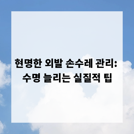 현명한 외발 손수레 관리: 수명 늘리는 실질적 팁