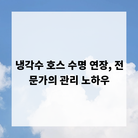 냉각수 호스 수명 연장, 전문가의 관리 노하우