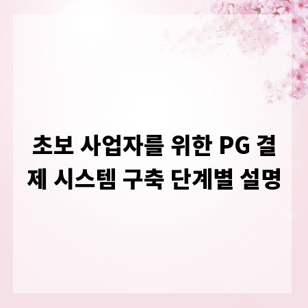 초보 사업자를 위한 PG 결제 시스템 구축 단계별 설명