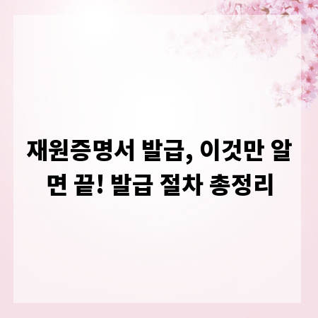 재원증명서 발급, 이것만 알면 끝! 발급 절차 총정리