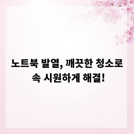 노트북 발열, 깨끗한 청소로 속 시원하게 해결!