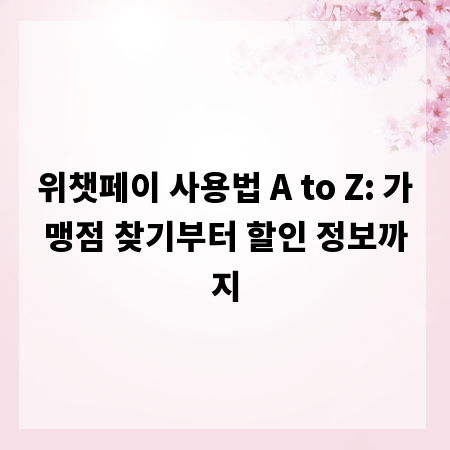 위챗페이 사용법 A to Z: 가맹점 찾기부터 할인 정보까지