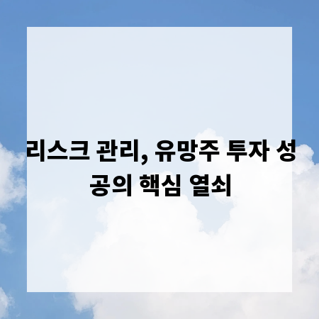 리스크 관리, 유망주 투자 성공의 핵심 열쇠