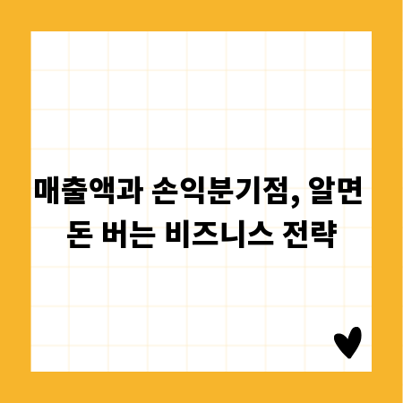 매출액과 손익분기점, 알면 돈 버는 비즈니스 전략