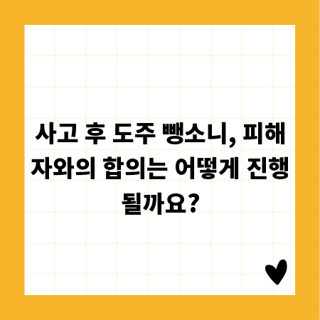 사고 후 도주 뺑소니, 피해자와의 합의는 어떻게 진행될까요?