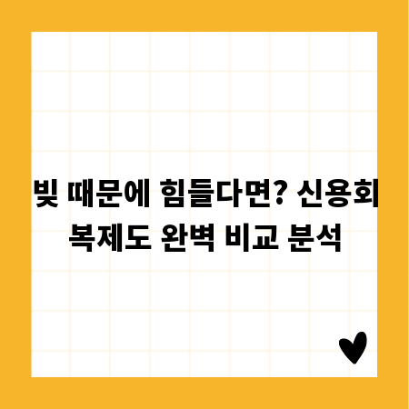 빚 때문에 힘들다면? 신용회복제도 완벽 비교 분석