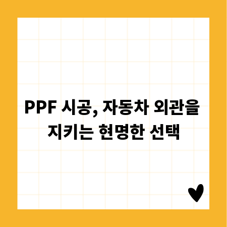 PPF 시공, 자동차 외관을 지키는 현명한 선택