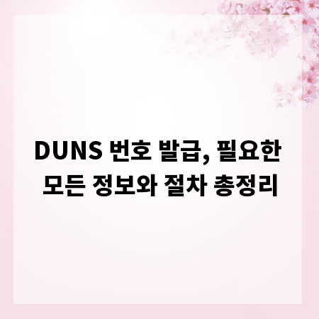 DUNS 번호 발급, 필요한 모든 정보와 절차 총정리