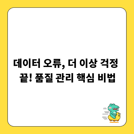 데이터 오류, 더 이상 걱정 끝! 품질 관리 핵심 비법